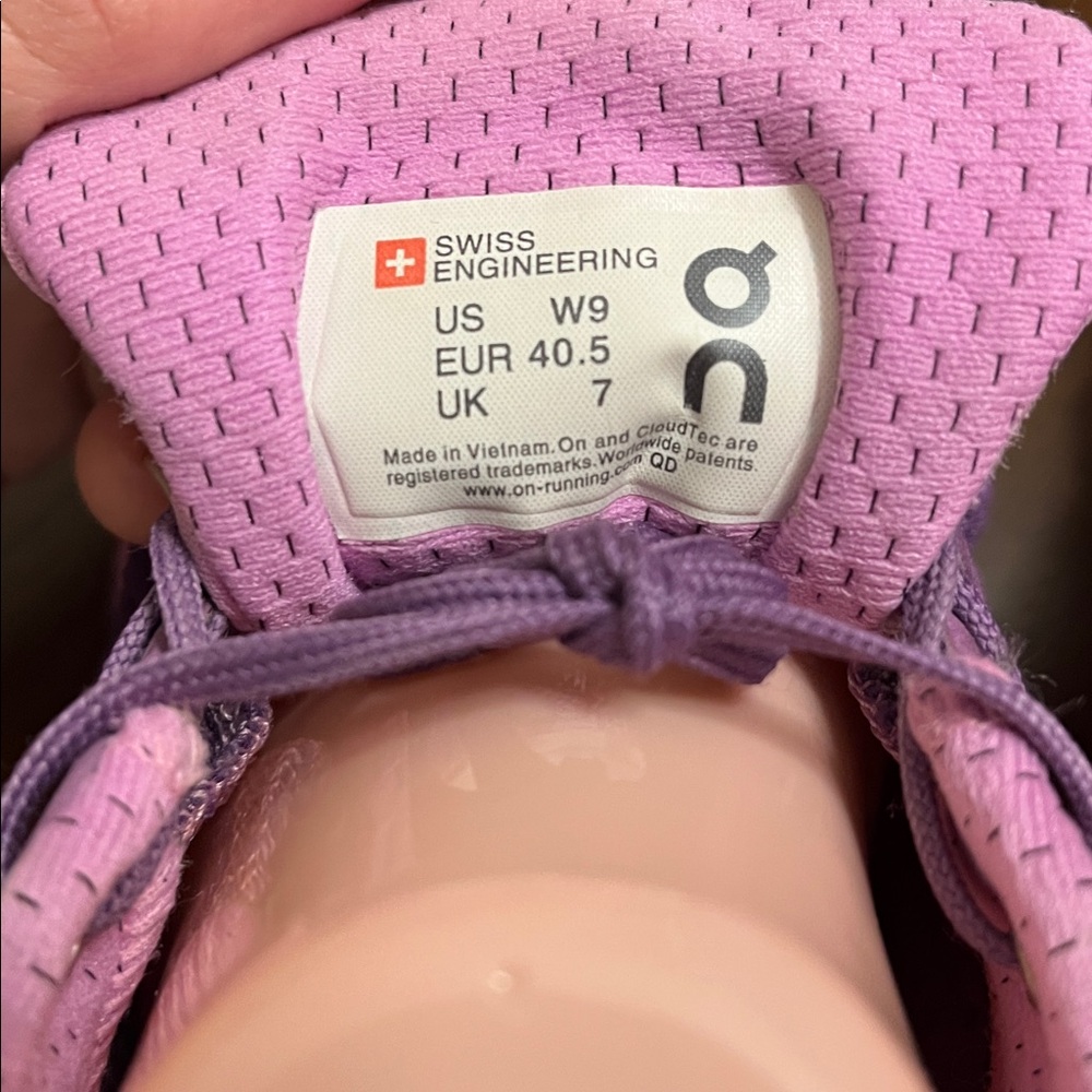 On Running Cloud Flyer Women’s Purple and Pink Sneakers 9 - Picture 6 of 10